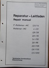 Rollei Rolleinar-MC Objektive Reparatur-Leitfaden Repair manual  55 Seiten