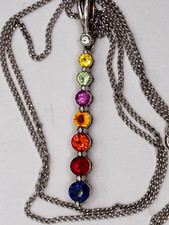 MULTICOLOR-ANHÄNGER;925erSILBER;L 4cm,ZIRKONSAPHIR;CITRIN;AMETHYST;KETTE 925,45c