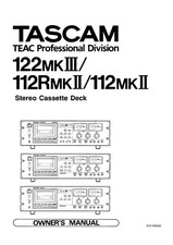 Bedienungsanleitung-Owner's Manual für Tascam 122 MK3, 112R MK2, 112 MK2