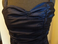 Ballkleid Gr.38, lang, dunkelb. Satin, Spaghettitr., neuw., festl.,Abschlussball