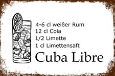Retro Blechschild CUBA LIBRE