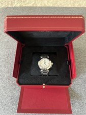 Cartier Pasha Damen Edelstahl Automatik /Box/Rechnung/ Lederarmband Neu