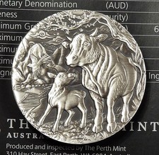 2 Dollars 2021 - Australien - Lunar III - Ochse - 2 Oz Ag Antik Finish Nur 1 888