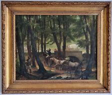 Johann H. HASSELHORST - Postillon mit Pferden c 1860 - Ölgemälde signiert Rahmen