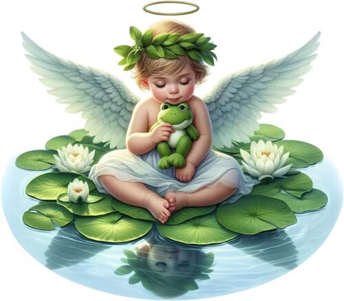 Blumen engel baby wandbild - engel,