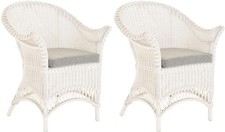 2er Set Breiter Rattansessel
