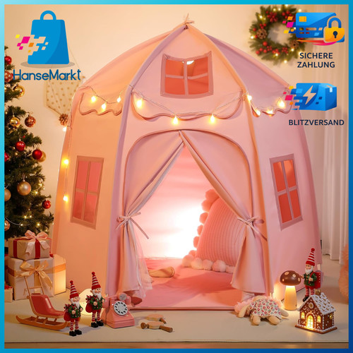 Kinderzelt spielhaus rosa mit - kinderzelt,