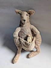 IKEA KÄNGURU mit Baby Kind Klappar Plüsch Kuschel Stoff braun 35 cm