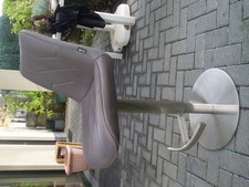 Barhocker mit Rückenlehne Barstuhl Thekenstuhl grau Metall