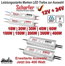 HQ Scharfer LED Trafos 18 - 400 Watt 12 / 24 Volt IP67 Netzteil 