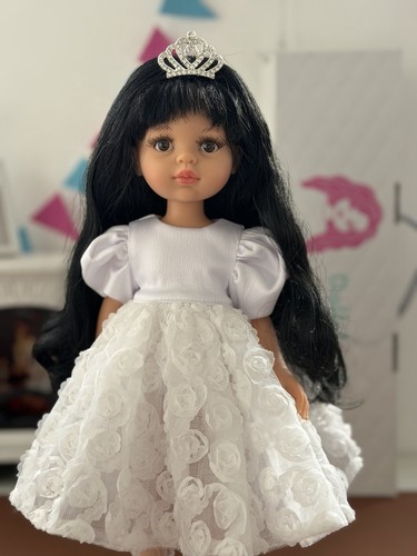 Schöne puppe weiß - schöne, kleid
