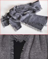 REPEAT Cashmere Schal 100% Kaschmir Kaschmirschal mit Fransen Grau Feinstrick