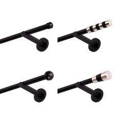 Gardinenstange 16mm 1-läufig Schwarz Metall 120cm bis 600cm_45