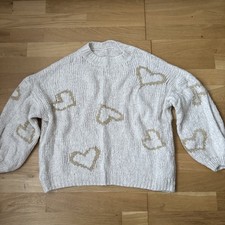 Damen Italienische Mode Pullover Gr.40 Steinfarbe Mit Herz