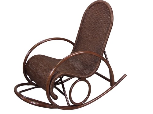 Schaukelstuhl braun rattan - braun,
