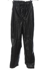H&M Kunstlederhose Damen Hose Gr. DE 32 schwarz Glanz-Optik