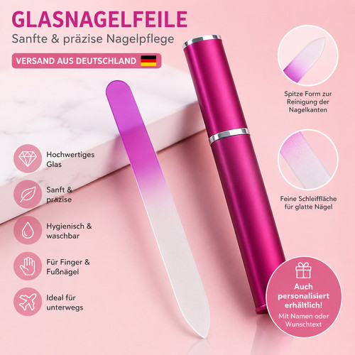 Profi glasnagelfeile mit etui - glasnagelfeile,