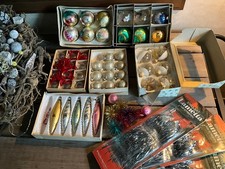 Christbaumschmuck Weihnachtsschmuck alt antik DDR Kugeln Lametta Oliven Glas