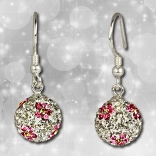 Ohrhänger pink Blume Swarovski Elements 925 Silber Ohrringe SilberDream GSO301