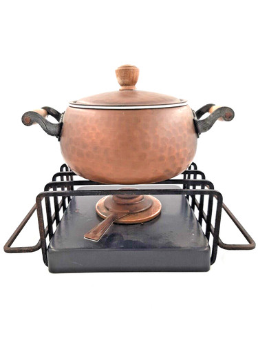 Spring fondue set - fondue, kupfer