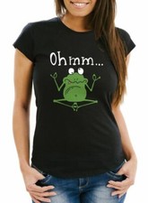 Damen T-Shirt Frosch Yoga Ohmm