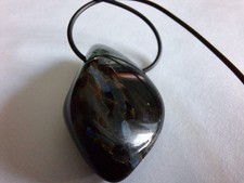 Vintage Anhänger Edelstein Pietersit Falkenauge Katzenaugen Effekt faszinierend 