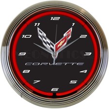 Corvette wanduhr neon clock - corvette, c8
