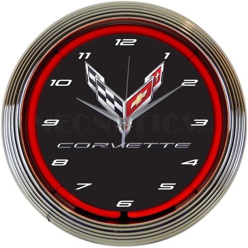 Corvette wanduhr neon clock - wanduhr,