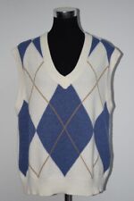 März Damen Weste Pullunder Top wollweiß Rauten 100% Wolle Gr 42 Top Zustand