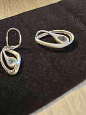 Schmuckset 925er Silber Anhänger Ohrringe Blauer Stein Schmuck