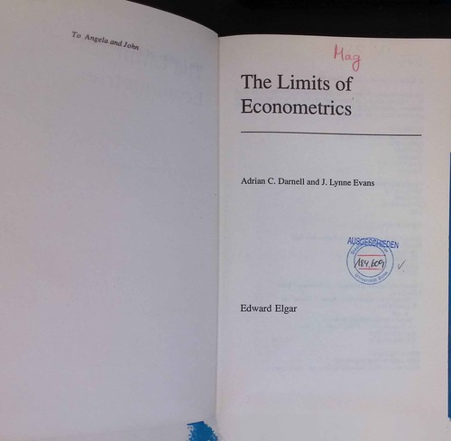 The limits econometrics - the, of