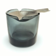 WMF Wagenfeld Aschenbecher Turmalin Glas Chromargan Bauhaus Design 1959 Vintage