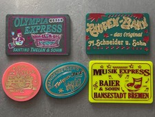 5 x Fahrchip MUSIK EXPRESS / SCHLITTENFAHRT - Kirmes Schausteller