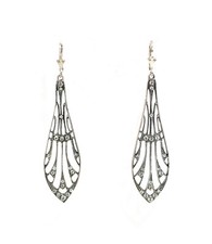 9901122-d 925er Silber Ohrringe Swarovski-Steine Fächer 1,7x7cm