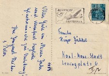 DDR Karte mit Maschinenstempel