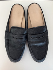 Sabot Pantoffel Flacher Schuh Mules  Kuhfell 