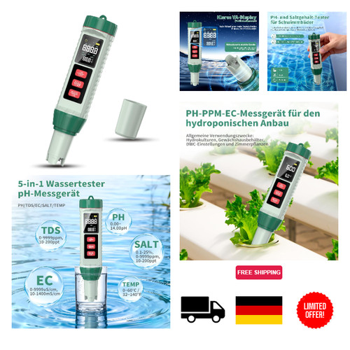 Wasser tester mit - 5-in-1, ph-wasser