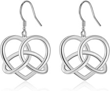 Ohrringe Silber 925 Hängend, Keltische Knoten Herz Ohrringe Hängend Schmuck für 