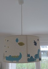 Lampenschirm Kinderzimmer Dschungeltiere aus Stoff mit Leuchtmittel, höhe 20 cm