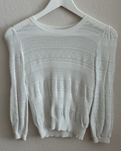 Zara strickoberteil weiß - strickoberteil,