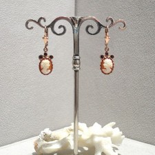 Gemme Camee Granat Ohrringe