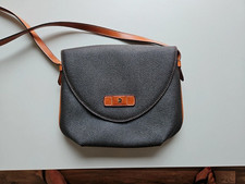 graue Umhängetasche von Aigner, Damen, Leder, mit braunem Leder abgesetzt