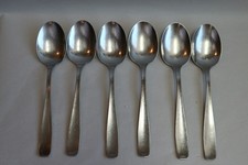 WMF Berlin 3800 cromargan 6 x Löffel / Suppenlöffel, Schriftmarke, ca 19.5 cm