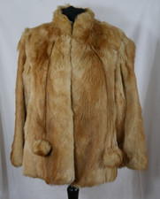 Damen 100% FUCHSPELZ Luxus Pelz Jacke Gold Elegant Edel WOW Größe 40/42 TOP!