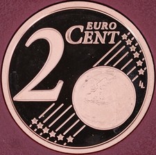 Deutschland 2 Cent Kursmünzen-Auswahl:  2002 - 2007, A D F G J, spiegelglanz