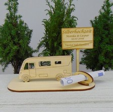 Silberhochzeit mit Namen Wohnmobil Integriert aus Holz Geldgeschenk Gutschein 