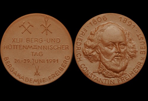 Bergbau medaille 1991 - medaille, berg-
