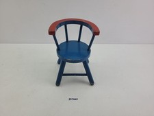 Puppenstuhl Holz blau rot