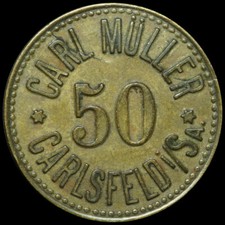 WERTMARKE: 50 Pfennig. CARL