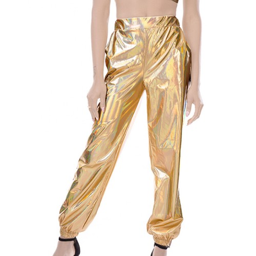 Damen laser glänzende hosen - laser,